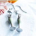 Boucles d'oreilles pendantes pour enterrement gris acier en cristal pour femme 