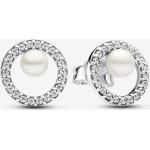 Boucles d'oreilles Pandora Timeless blanches en argent à perles en argent look fashion pour femme 
