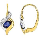 Boucles d'oreilles en or Tous mes bijoux bleues en or 18 carats avec certificat d'authenticité look fashion pour femme 