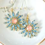 Boucles d'oreilles pendantes turquoise en cristal à motif flamants roses pour femme 