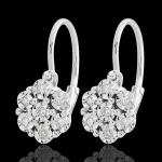 Boucles d'oreilles Fraicheur - Fleur de Flocon - 14 diamants et or blanc