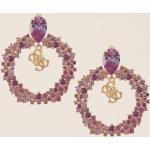 Boucles d'oreilles Guess Marciano violettes en argent à perles en argent 18 carats pour femme 
