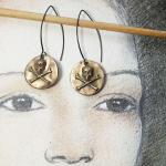 Boucles d'oreilles à clip bronze en bronze look gothique 