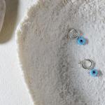 Boucles d'oreilles bleus clairs en argent en argent en onyx 