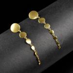 Boucles d'oreilles pendantes dorées en métal à motif serpents pour femme 