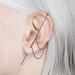 Boucles d'oreilles argentées en argent en argent 18 carats look gothique 