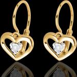 Boucles d'oreilles pendantes Edenly Amour jaunes en or jaune 18 carats pour femme en promo 