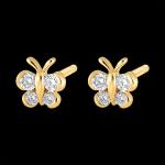Boucles d'oreilles Edenly jaunes en or jaune à motif papillons en diamant 9 carats 