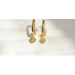 Boucles d'oreilles vert émeraude en or en argent 18 carats 