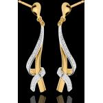 Boucles d'oreilles pendantes Edenly blanches en or jaune 18 carats pour femme en promo 