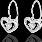 Boucles d'oreilles pendantes Edenly Amour blanches en or blanc 18 carats pour femme en promo 
