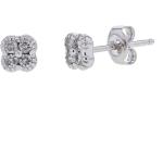 Boucles D'oreilles Or Blanc - Or 18 Carats: 1.10 Gr -Diamant: 0.16 Carat Qualité Hsi