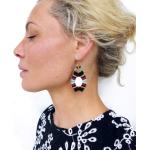 Boucles d'oreilles gris acier en tissu à perles ethniques fait main style bohème pour femme 