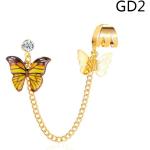 Boucles d'oreilles argentées à motif papillons en argent en lot de 1 look fashion pour femme 