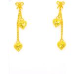 Boucles d'oreilles pendantes dorées en or à clous 24 carats pour femme 