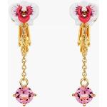 Boucles d'oreilles pendantes Les Néréides roses en verre à motif papillons pour femme en promo 