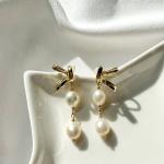 Boucles d'oreilles de mariée blanc crème en velours à clous en argent 14 carats baroques & rococo pour femme 
