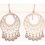Boucles d'oreilles pendantes bronze à perles look vintage pour femme 