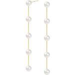 Boucles d'oreilles pendantes de fête d'anniversaire argentées en or à perles à motif papillons 14 carats style bohème pour femme en promo 