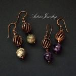 Boucles d'oreilles prune en argent à perles en argent à émeraude look vintage pour femme 