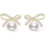 Boucles d'oreilles pendantes de fête d'anniversaire argentées en or à perles à motif papillons 14 carats look fashion pour femme 