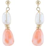 Boucles d'oreilles en perles orange corail en verre à perles à motif papillons avec certificat d'authenticité baroques & rococo pour femme 