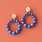 Boucles d'oreilles bleues à perles fantaisies style bohème pour femme 