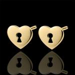 Boucles d'oreilles Précieux Secret - Coeur - or jaune 9 carats