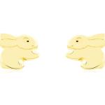 Boucles d'oreilles Histoire d'Or dorées en or jaune à motif lapins pour enfant 