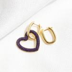 Boucles d'oreilles pour la Saint-Valentin argentées en or créoles 14 carats look fashion 