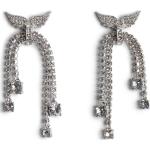 Boucles d'oreilles pendantes Zadig & Voltaire Rock argentées en laiton à strass look Rock pour femme 