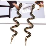 Boucles d'oreilles longues en cristal à motif serpents pour femme en promo 