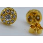 Boucles d'oreilles dorées en or à clous à motif papillons en diamant 14 carats pour fille 