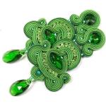 Boucles d'oreilles en or vert émeraude en verre à perles pour femme 