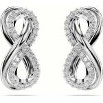 Boucles d'oreilles de mariage de créateur Swarovski argentées en cristal en argent look fashion pour femme 