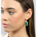 Boucles d'oreilles pendantes vertes en or 18 carats en onyx gravés pour femme 