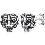 Boucles d'oreilles en argent à clous à motif tigres en argent look fashion 
