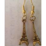 Boucles d'oreilles pendantes en plaqué Or Tour Eiffel look fashion pour femme 