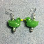 Boucles d'oreilles en perles vertes en verre à perles à motif canards pour femme 