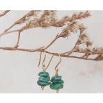 Boucles d'oreilles de mariage vert jade en argent en argent look vintage pour femme 
