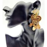 Boucles d'oreilles pendantes marron look vintage pour femme 