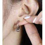 Boucles d'oreilles à clip gris acier en acier en lot de 1 look gothique pour femme 