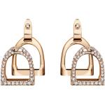 Boucles d'oreilles de créateur Ralph Lauren roses en or rose en diamant en diamant fait main pour femme 