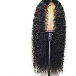 Bouclés Perruque De Cheveux Humains Centre Africain Se Séparèrent De Longs Cheveux Bouclés Femmes Naturelle Ondulatoire Curl Perruque De Cheveux Noir
