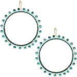 Boucles XXL anneau tissé perles et cristal (bleu) - Azuni