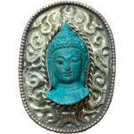 Bagues vintage blanches en métal à motif Bouddha fait main pour femme 