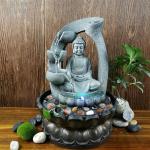 Fontaines zen grises en résine en promo 