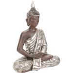 Statuettes argentées en argent à motif Bouddha de 28 cm 