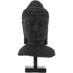 Statuettes noires en pierre à motif Bouddha de 37 cm 