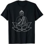 T-shirts noirs à motif Bouddha Taille S classiques pour homme 
